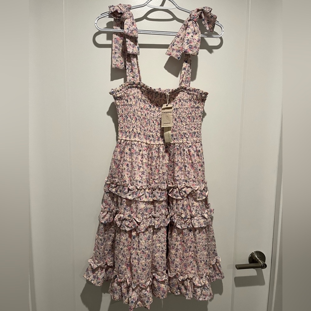 Sweet en Forme Lilac Ditzy Floral Tie Dress